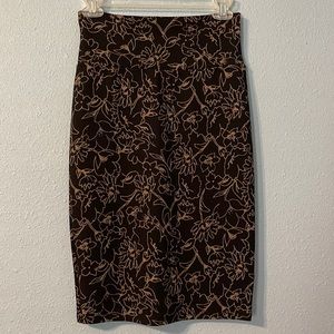 LuLaRoe Cassie Skirt size XS, black & Tan Flowers